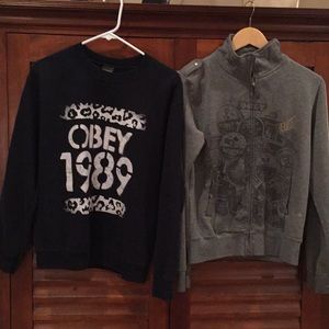 2 Obey Sweatshirts